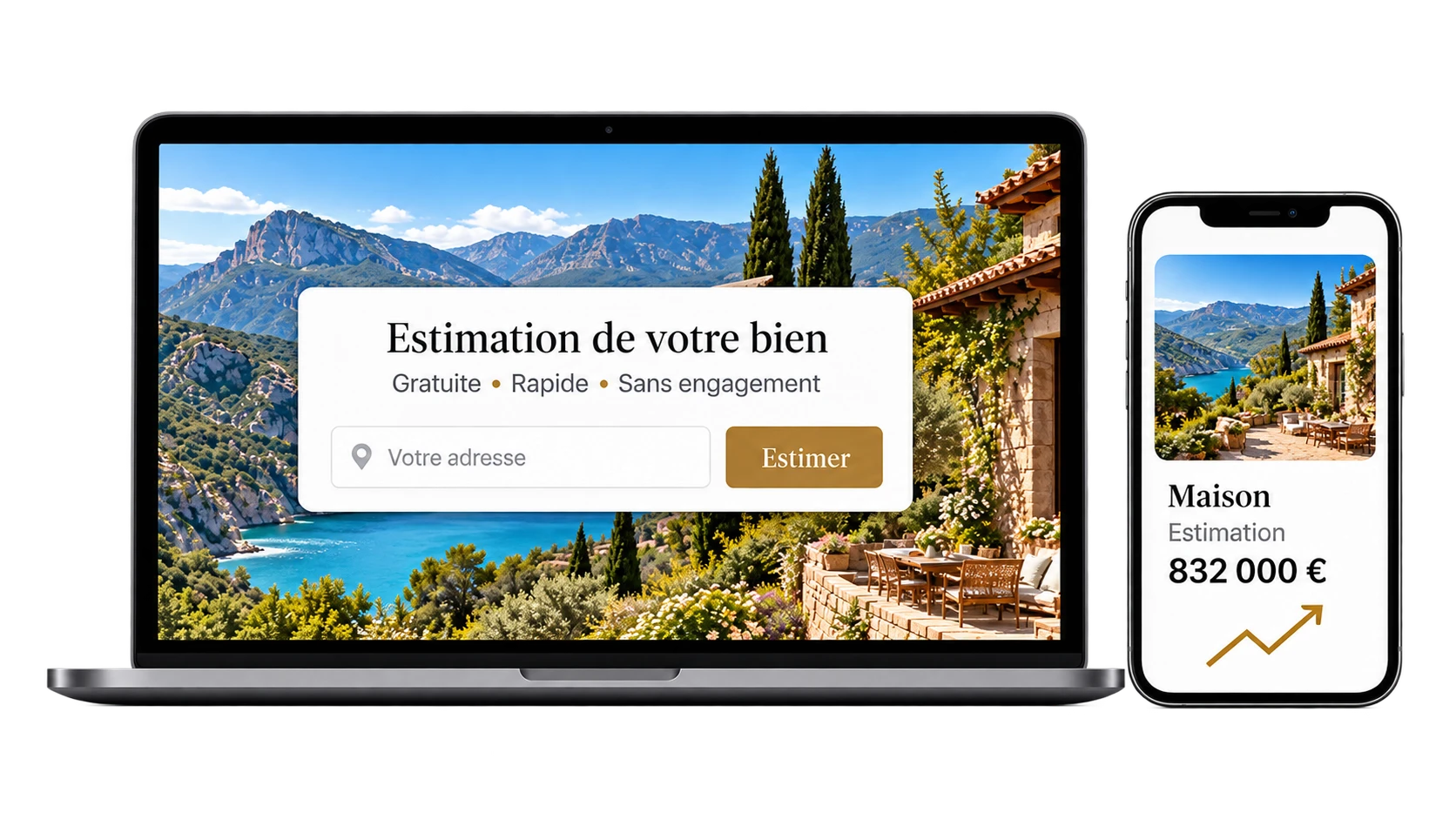 Estimation en ligne sur ordinateur et sur mobile